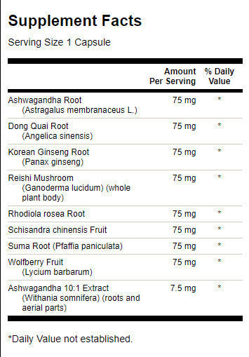 Complex de plante adaptogene | cu Rhodiola Ashwagandha Ginseng - 60 capsule
