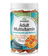Gumii cu multivitamine pentru adulți | Piersici, portocale și căpșuni - 60 de tablete masticabile