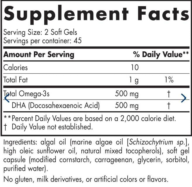 Alge DHA 500 mg - 90 capsule de gel