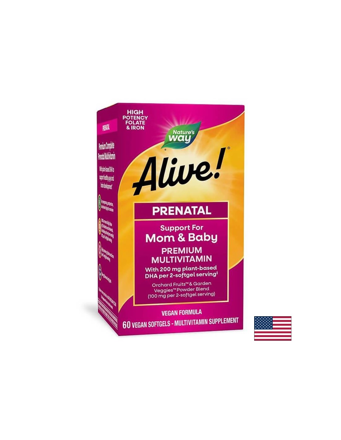 În viaţă! Multivitamine prenatale complete | Formula premium - 60 capsule de gel