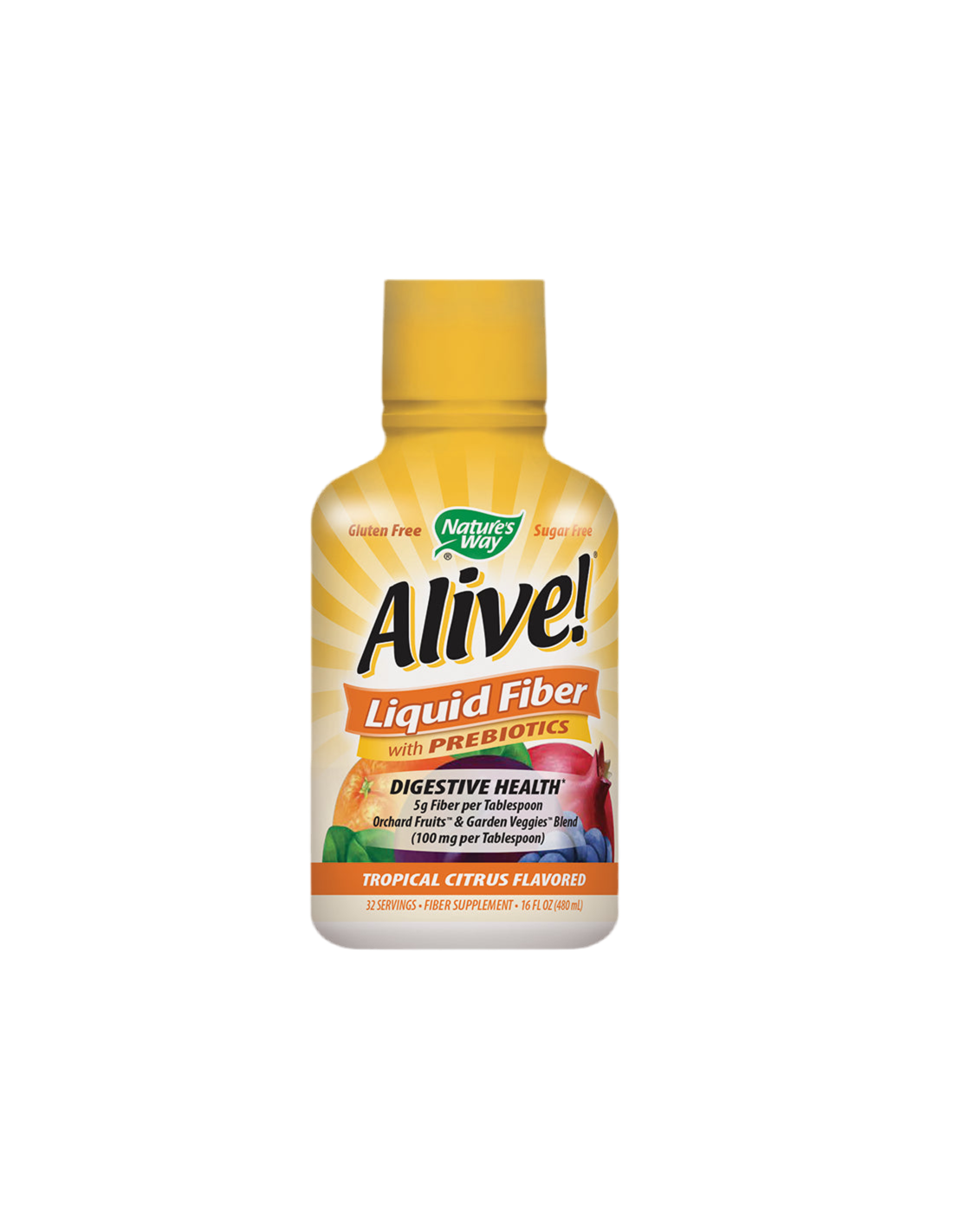 Fibre lichide cu prebiotice Alive - Alive! Fibre lichide cu prebiotice, 480 ml, 32 doze (aromă de citrice)