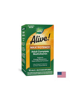 Alive!® Max6 Max Potency Multivitamin (fără fier) ​​Alive! / Multivitamine putere maxima (fara adaos de fier), 90 capsule Nature's Way