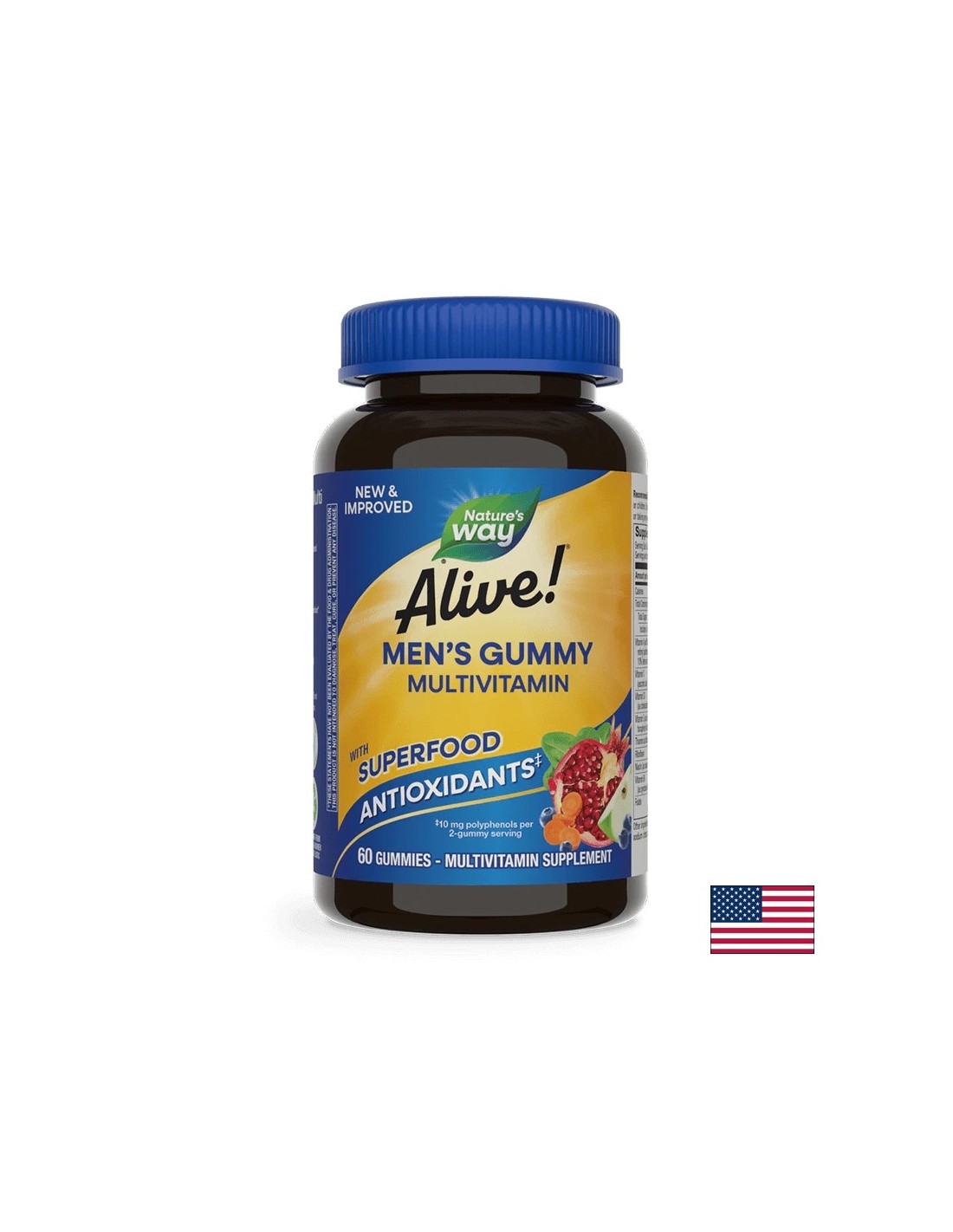 În viaţă! Mens Gummy Complete Multivitamin / Alive! Multivitamine pentru bărbați Nature's Way, 60 de capsule moi