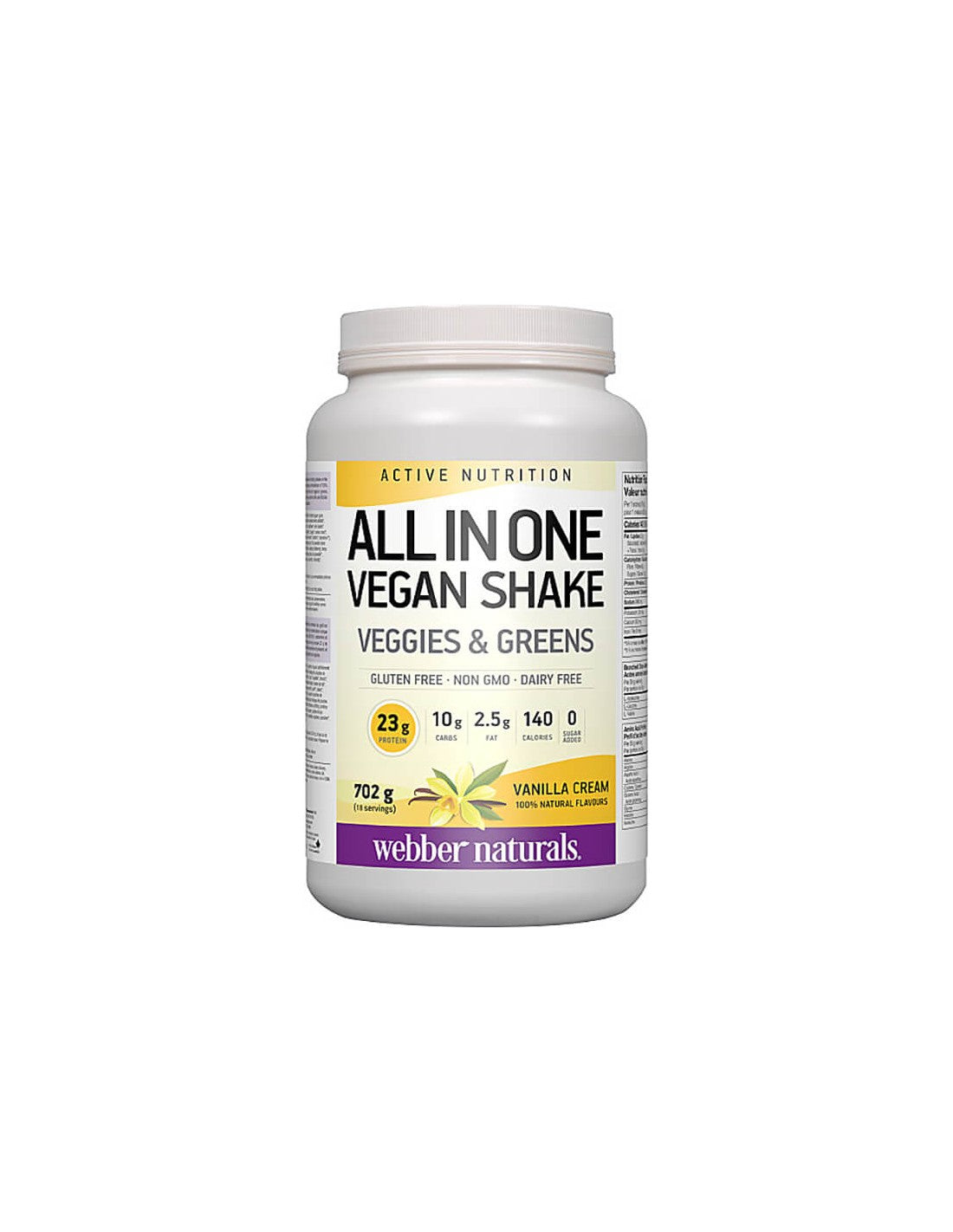 All in One Vegan Shake - Proteine ​​vegane cu aromă de vanilie, 702 g pudră