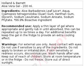 Gel de Aloe Vera / Certificat - 200 ml
