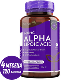 Acid alfa lipoic 650 mg / 120 capsule, 120 doze / Nutravita