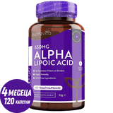 Acid alfa lipoic 650 mg / 120 capsule, 120 doze / Nutravita