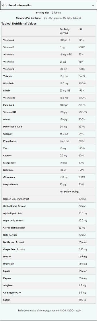 Alpha Men Super Multi Vitamin - 120 tablete