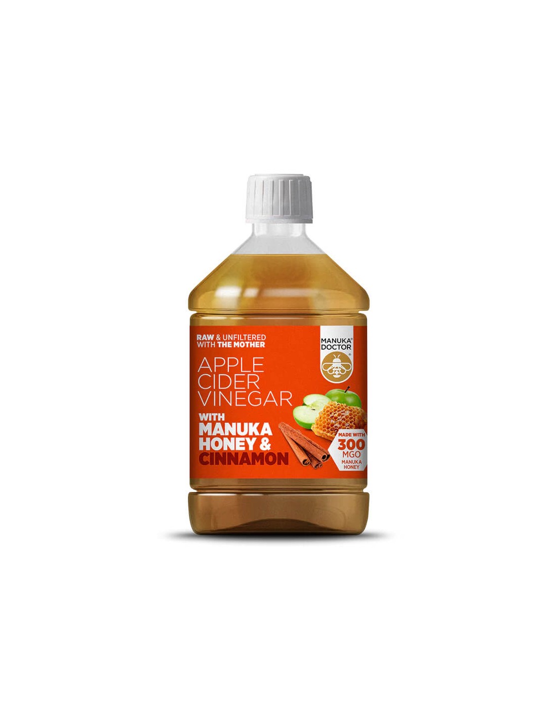 Otet de mere + miere de manuka si scortisoara - Otet de mere cu miere de manuka si scortisoara (300 MGO), 500 ml