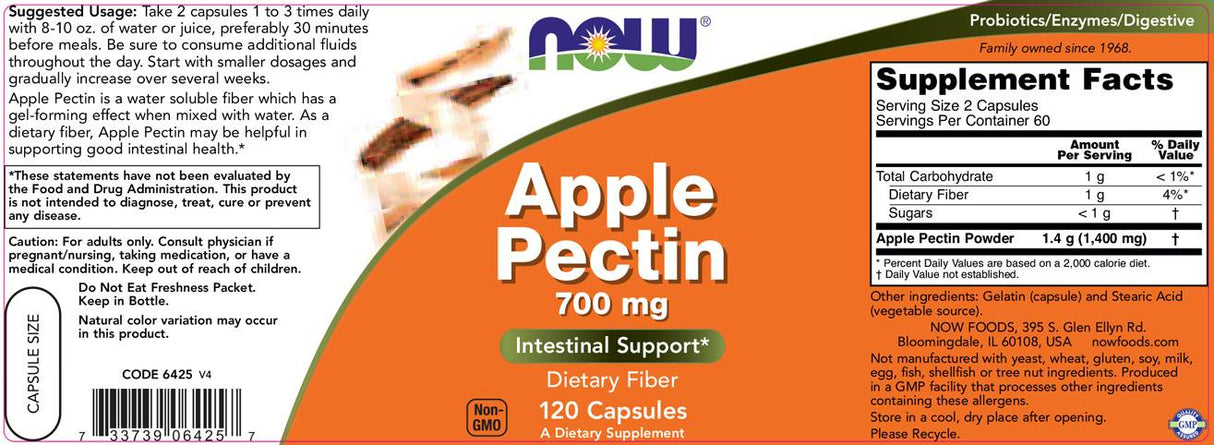 Pectină de mere 700 mg - 120 capsule