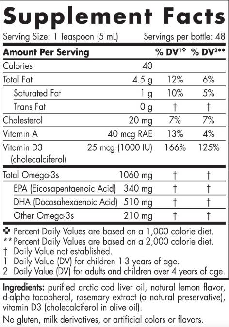 Ulei de ficat de cod arctic 1060 mg - 473 ml