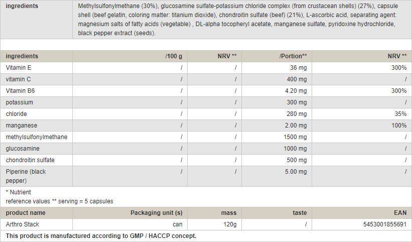 Arthro Stack - 120 capsule