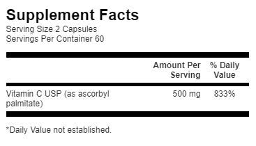 Palmitat de ascorbil 250 mg - 120 capsule