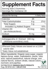 Gummie Ashwagandha cu vitamina D | Portocala Fructul Pasiunii 60 Tablete Masticabile