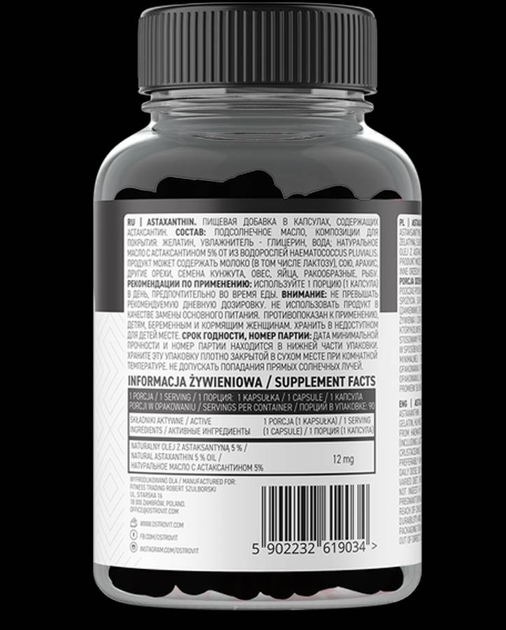 Astaxantina 0,6 mg 90 capsule de gel