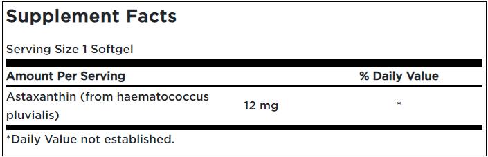 Astaxantina 12 mg - 30 capsule de gel