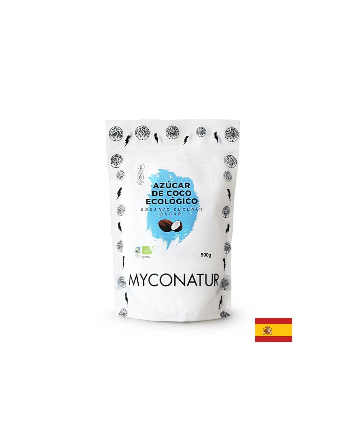 Azucar de coco, Bio - Zahăr de cocos organic, 500 g Myconatur