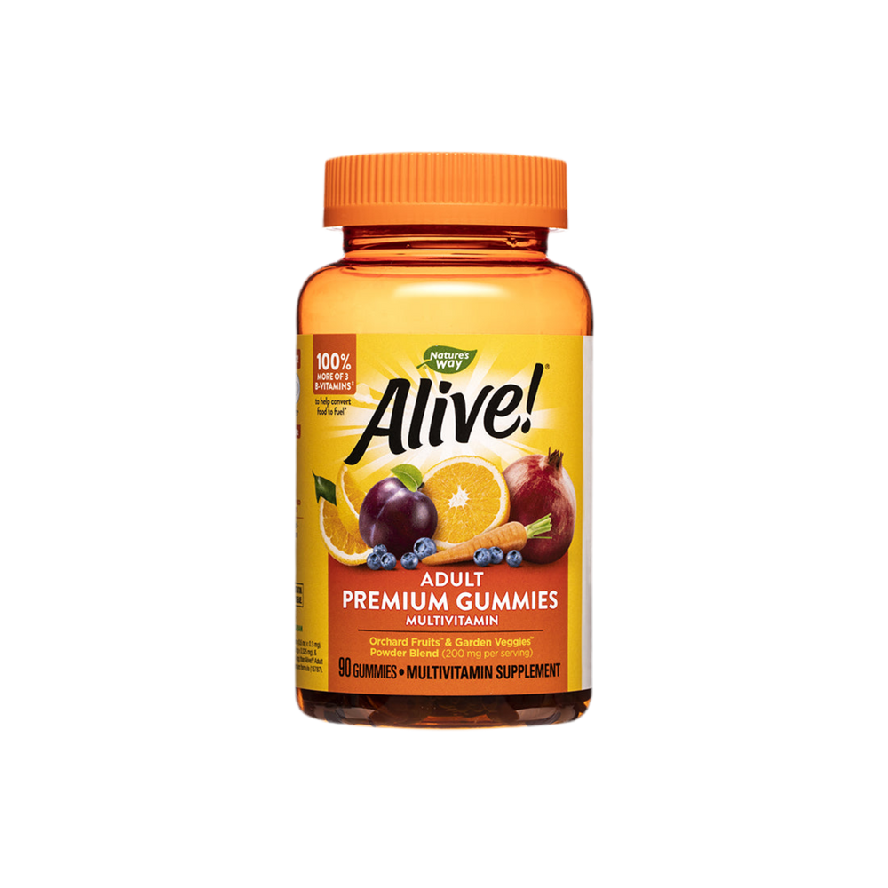 În viaţă! Gummies Premium Adult Multivitamin / Alive! Multivitamine premium pentru adulți Nature's Way, 90 de capsule moi