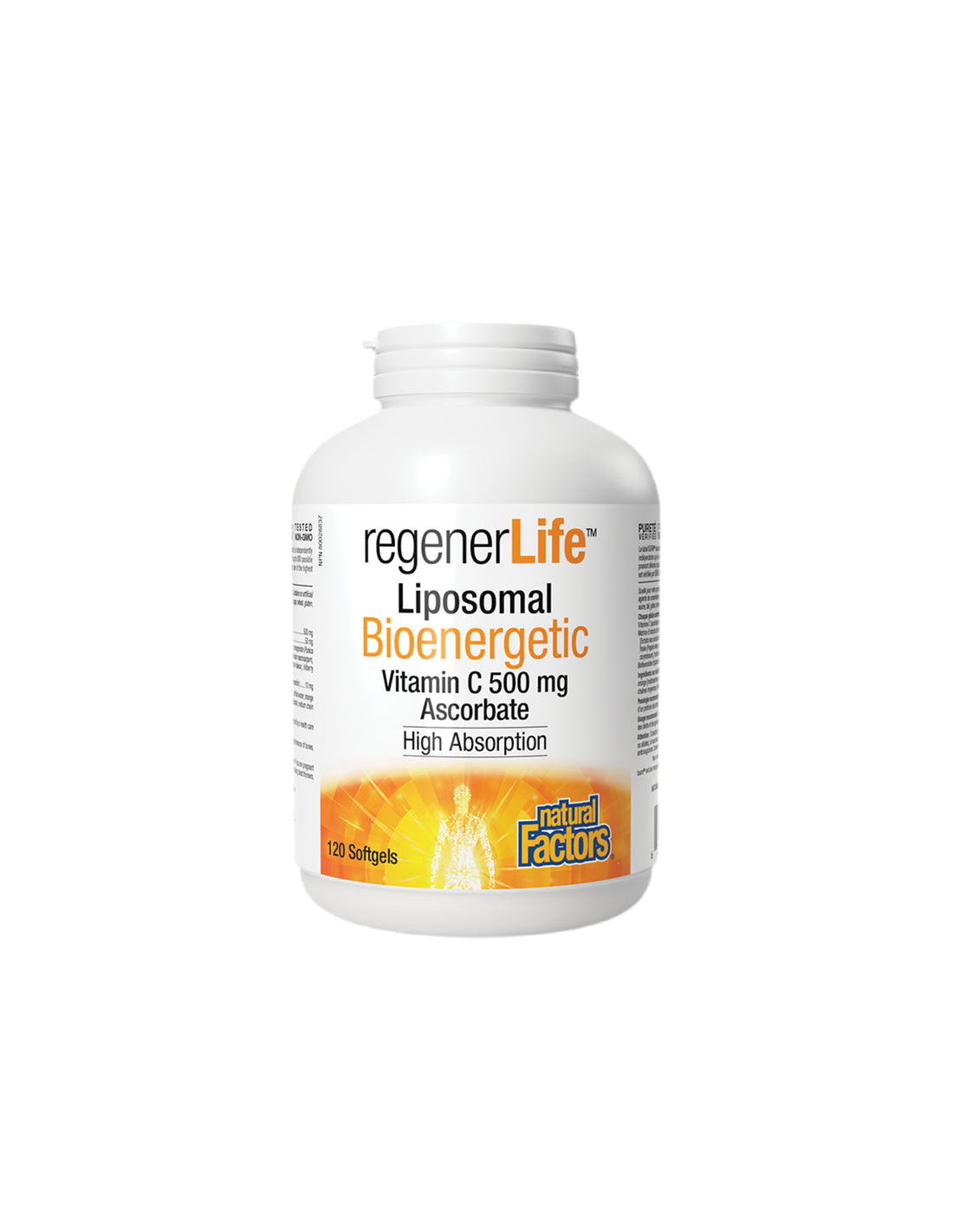 Regener Life™ Vitamina C lipozomală 500 mg - 120 capsule de gel