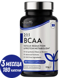 BCAA (2:1:1) cu vitamine B6 și B12 - 180 Vcaps. Nutravita