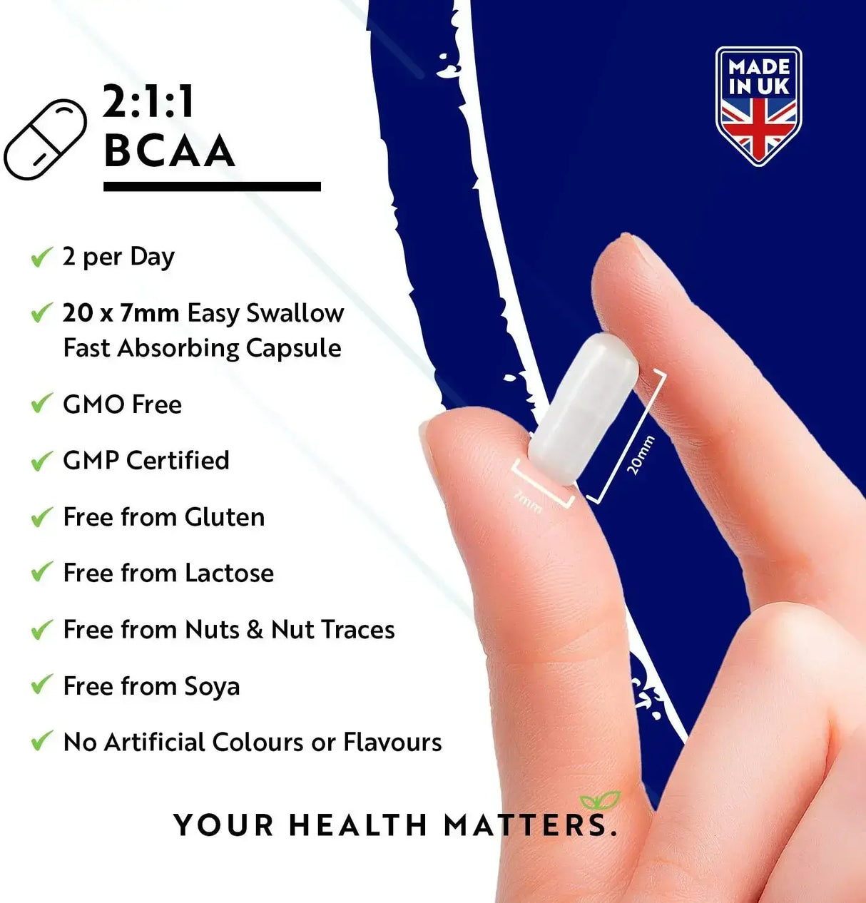 BCAA (2:1:1) cu vitamine B6 și B12 - 180 Vcaps. Nutravita