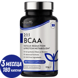 BCAA (2:1:1) cu vitamine B6 și B12 - 180 Vcaps. Nutravita