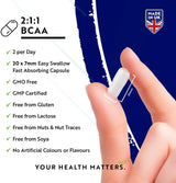 BCAA (2:1:1) cu vitamine B6 și B12 - 180 Vcaps. Nutravita
