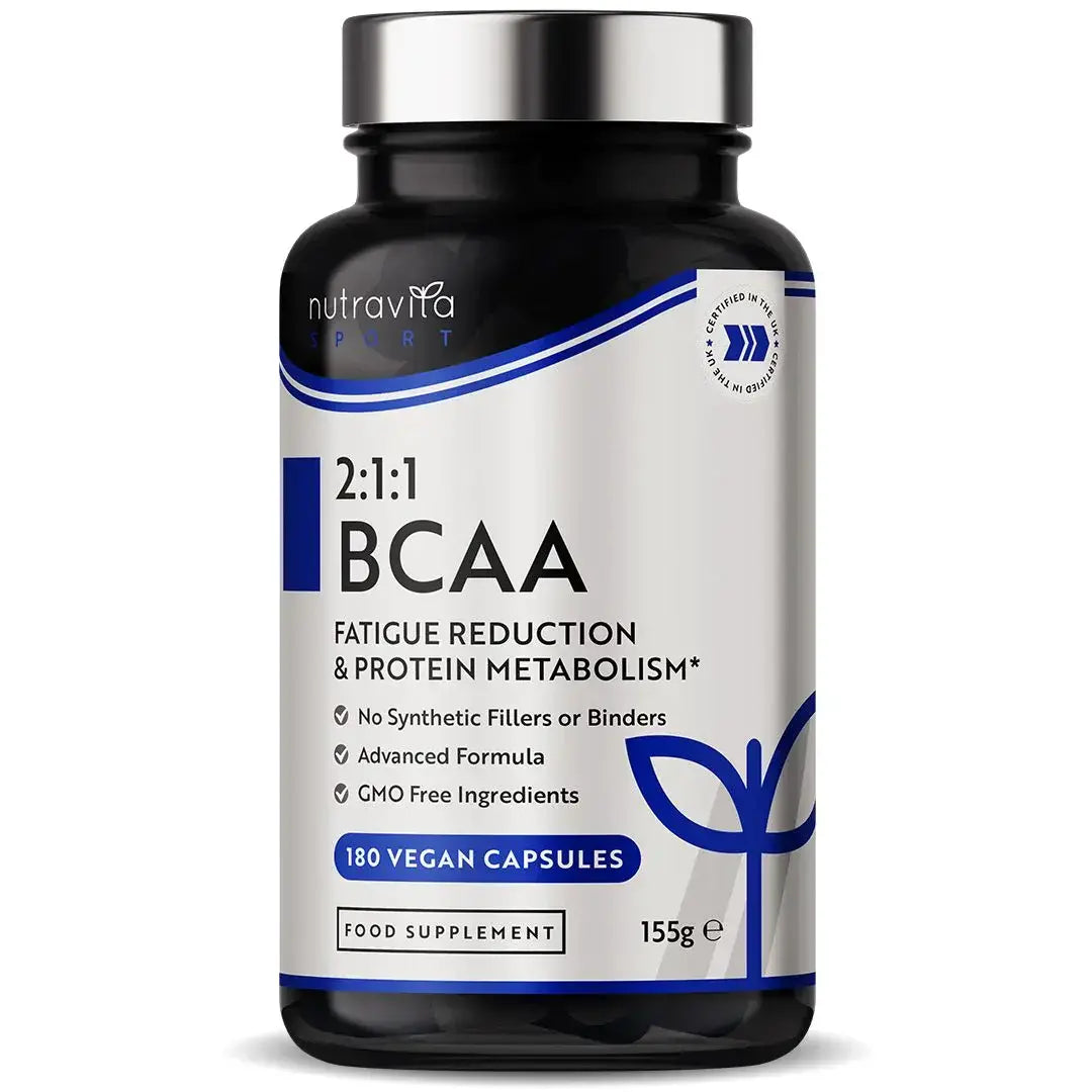 BCAA (2:1:1) cu vitamine B6 și B12 - 180 Vcaps. Nutravita