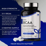 BCAA (2:1:1) cu vitamine B6 și B12 - 180 Vcaps. Nutravita