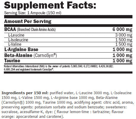 BCAA MegaFuel 6000 / 150ml. / 12 Amperi. - 1.800 kg