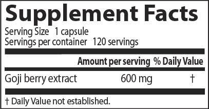 BEST Goji Berry Extract 600 mg - 120 capsule