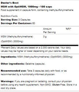 BEST MSM 1000mg | Cu OptiMSM - 180 capsule