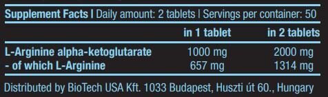 BIOTECH USA AAKG 1000 mg. 100 de file.