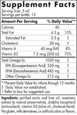DHA pentru bebeluși | 1050 mg Omega-3 cu vitamina D - 60 ml