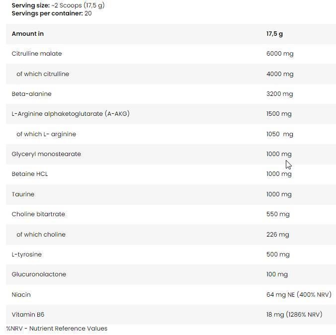 Bad Ass PUMP Formula fără stimulare - 17,5 grame