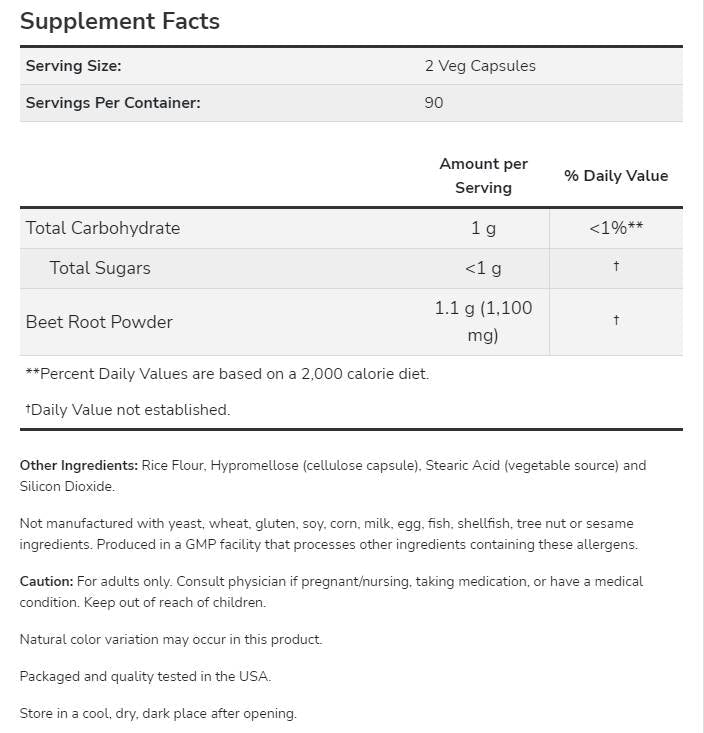 Rădăcină de sfeclă 550 mg - 180 capsule