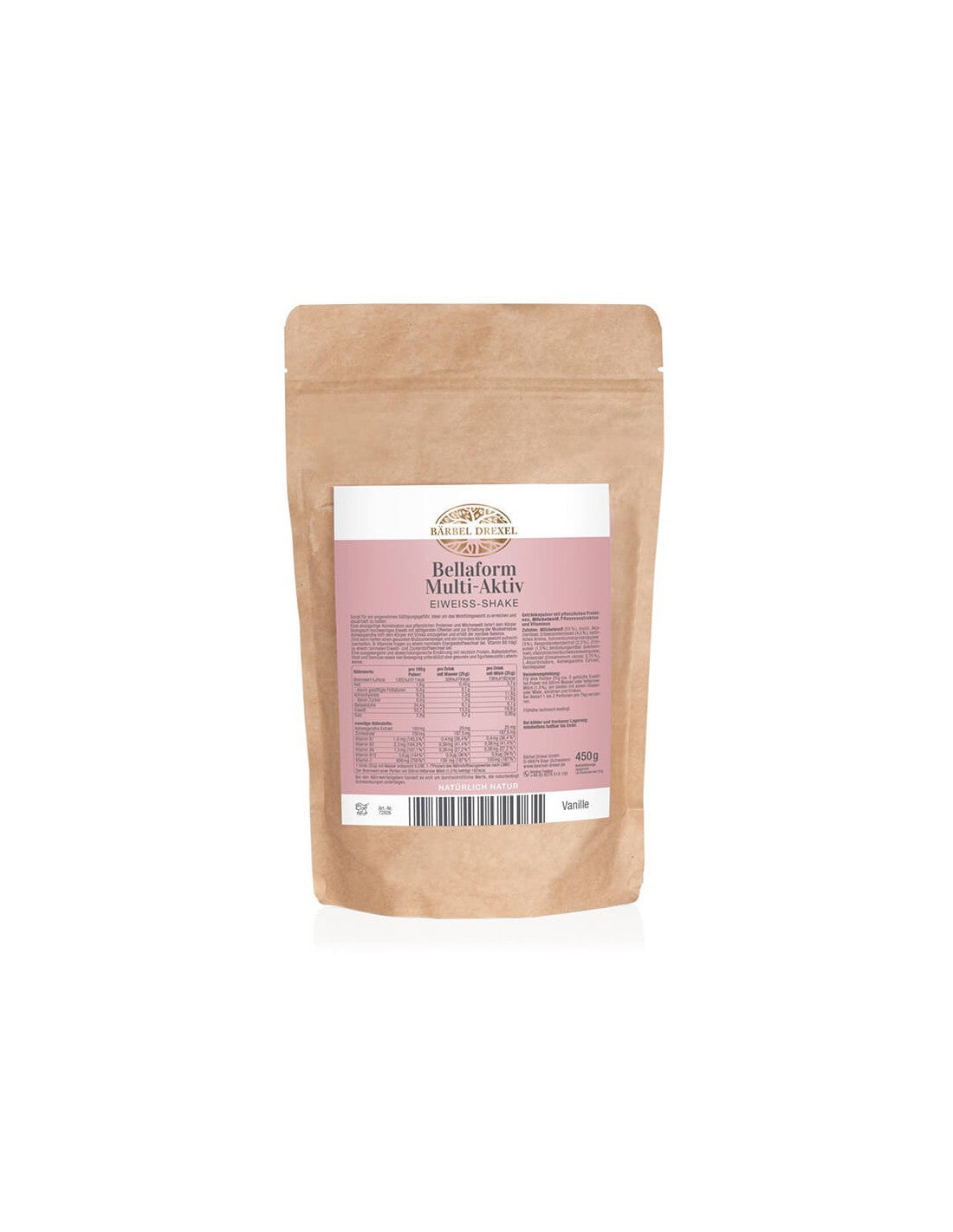 Proteine ​​vegetale și din lapte + ashwagandha, scorțișoară și vitamine - Bellaform, 450 g, pudră cu aromă de vanilie și scorțișoară Bärbel Drexel