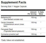 Complex de berberine cu scorțișoară, gimnemă și schinduf 600 mg - 90 capsule