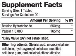 Betaină HCL 650 mg / 90 comprimate