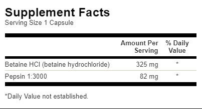Acid clorhidric betaină HCl cu pepsină - 250 capsule