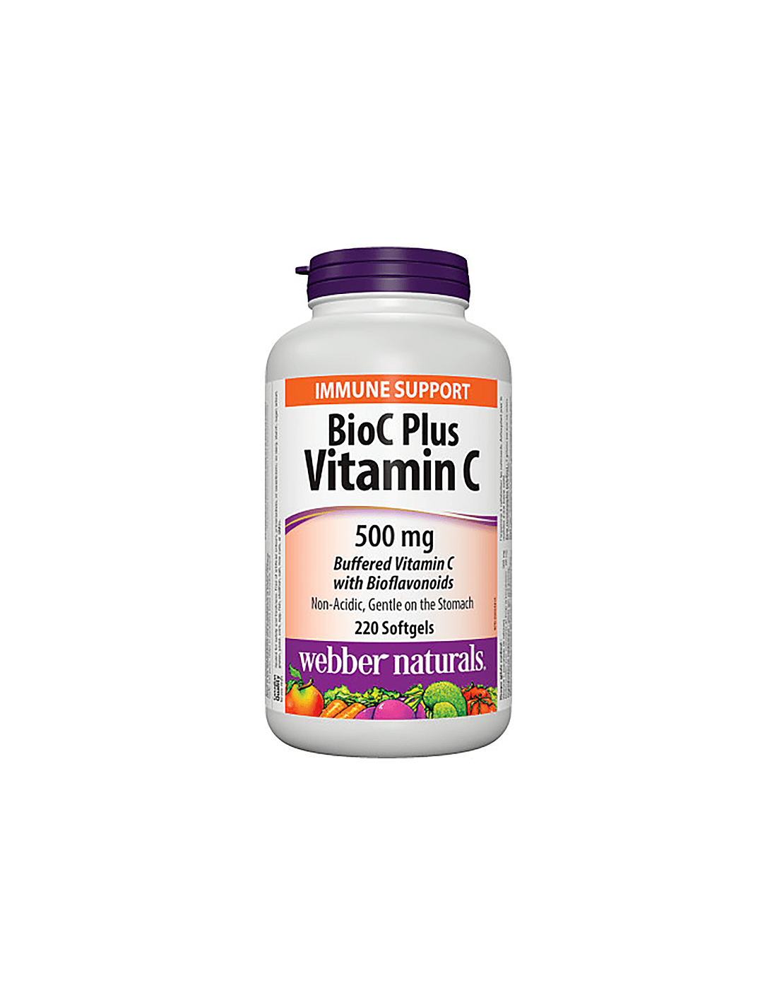 BioC Plus Vitamina C 500 mg - Vitamina C 500 mg (tamponată) cu Bioflavonoide 60 mg, 220 capsule softgel