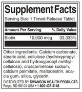 Biotină 10.000 mcg | Eliberare programată - 60 de tablete