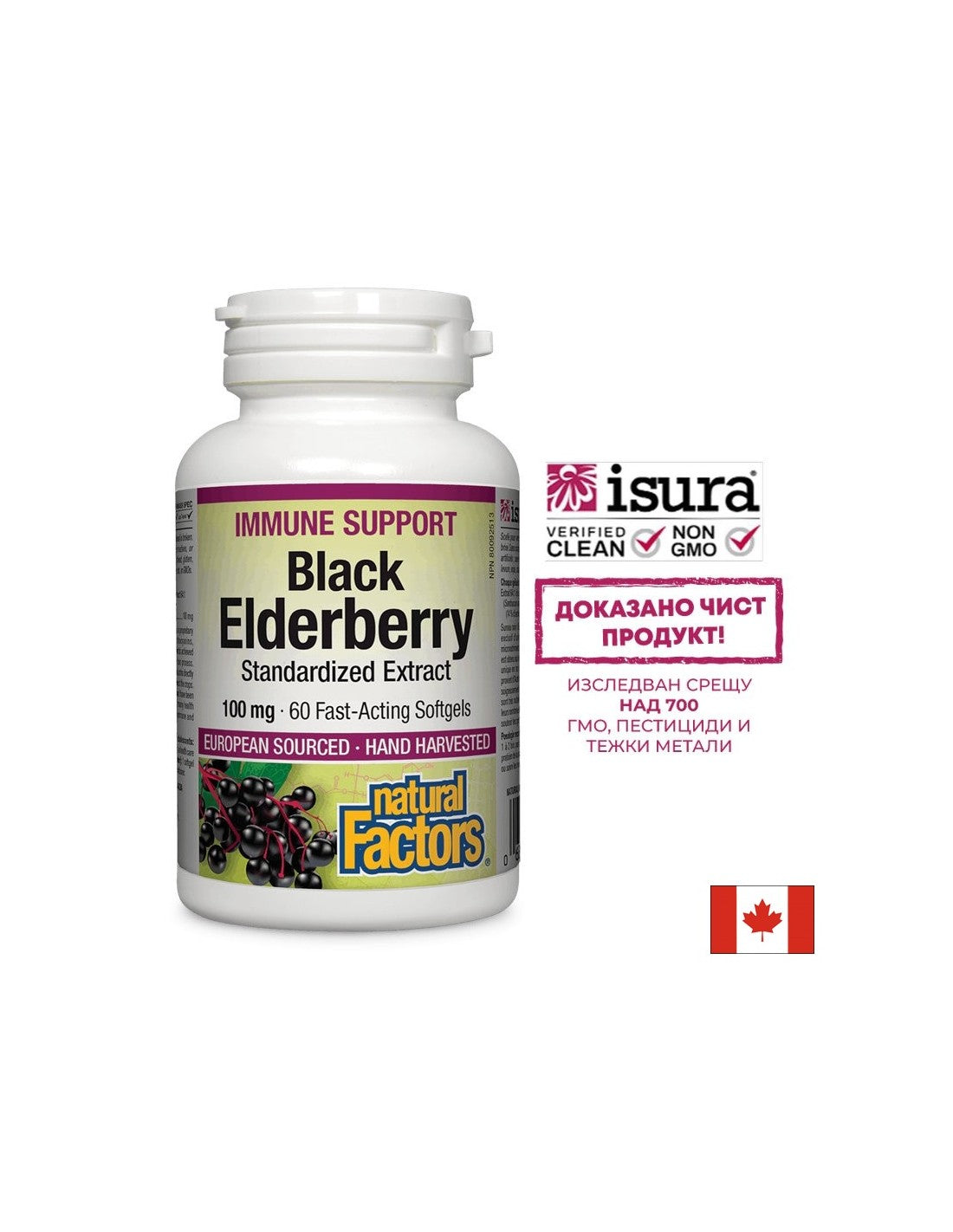 Extract standardizat de fructe de soc negru 100 mg - 60 capsule de gel