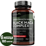 Black Maca Root Complex 5000mg /180 capsule, 180 zile/ Nutravita