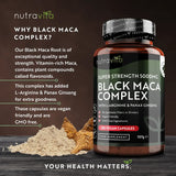 Black Maca Root Complex 5000mg /180 capsule, 180 zile/ Nutravita