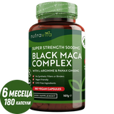 Black Maca Root Complex 5000mg /180 capsule, 180 zile/ Nutravita