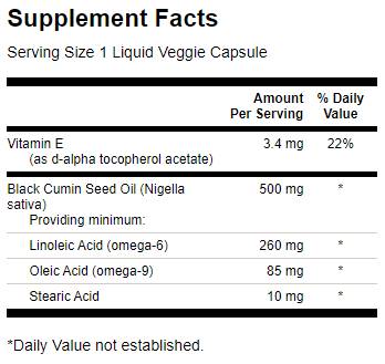 Ulei din semințe de chimion negru 500 mg - 60 capsule de gel