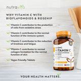 Vitamina C 1000 mg cu bioflavonoide si macese 180 tablete Nutravita