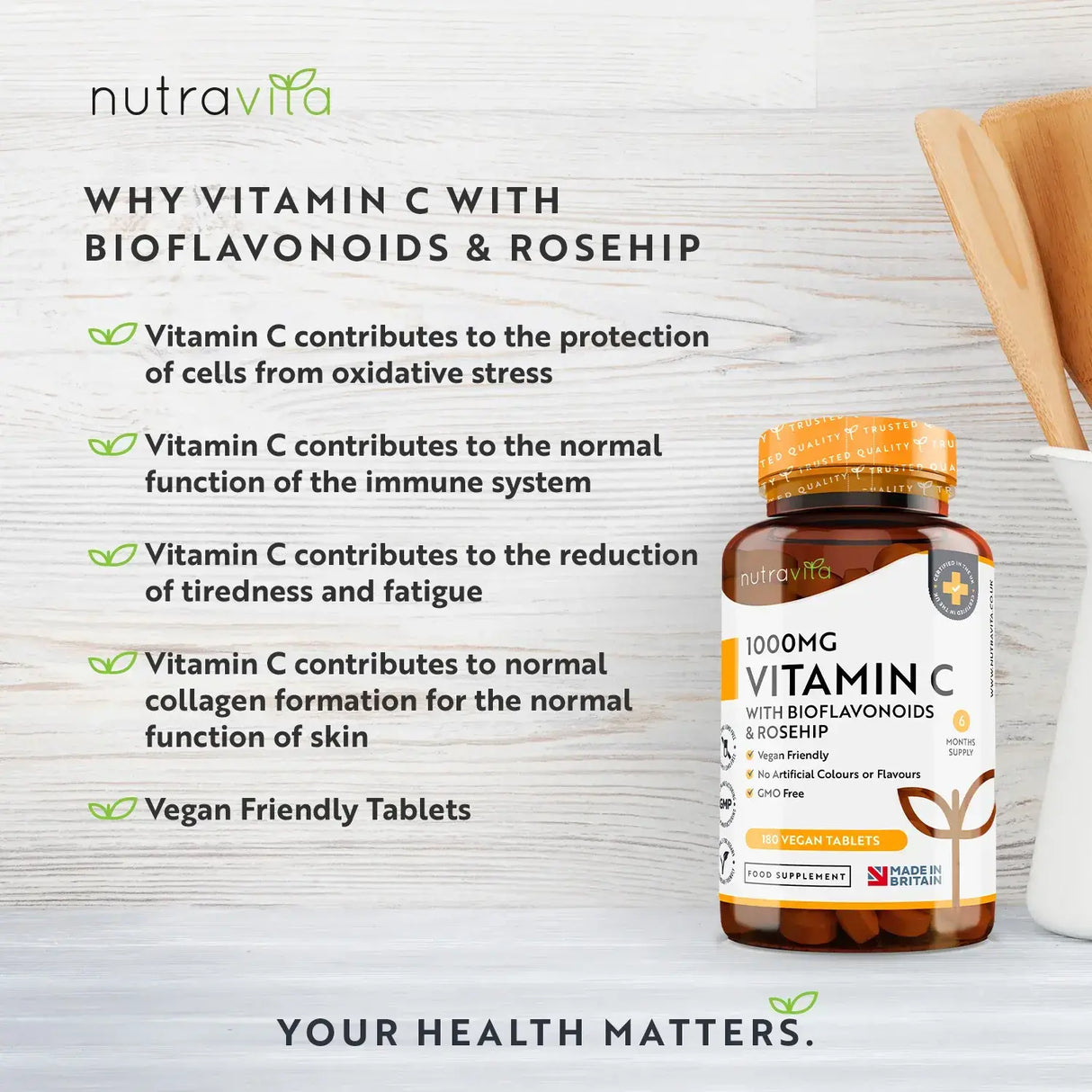 Vitamina C 1000 mg cu bioflavonoide si macese 180 tablete Nutravita