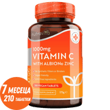 Vitamina C 1000 mg cu zinc (Albion® Zinc) 15mg 210 tablete Nutravita
